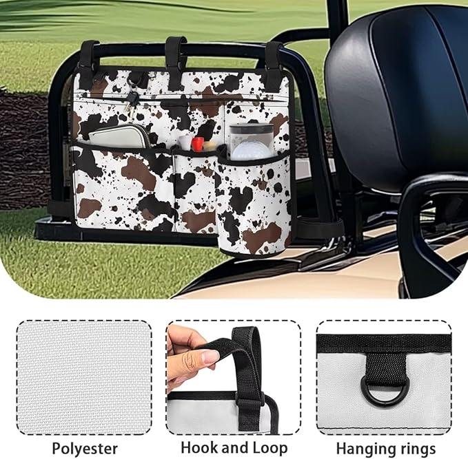 Golf Cart Rear Seat Organizer Storage Bag Large Capacity Golf Cart Accessory for Club Car, Wheelchair and Walker