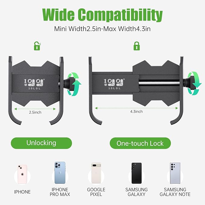 Phone Mount for Yamaha, EZGO, Club Car, 360-Degree Rotatable Universal Golf Cart Phone Holder Compatible with Most Smartphones - No Drilling
