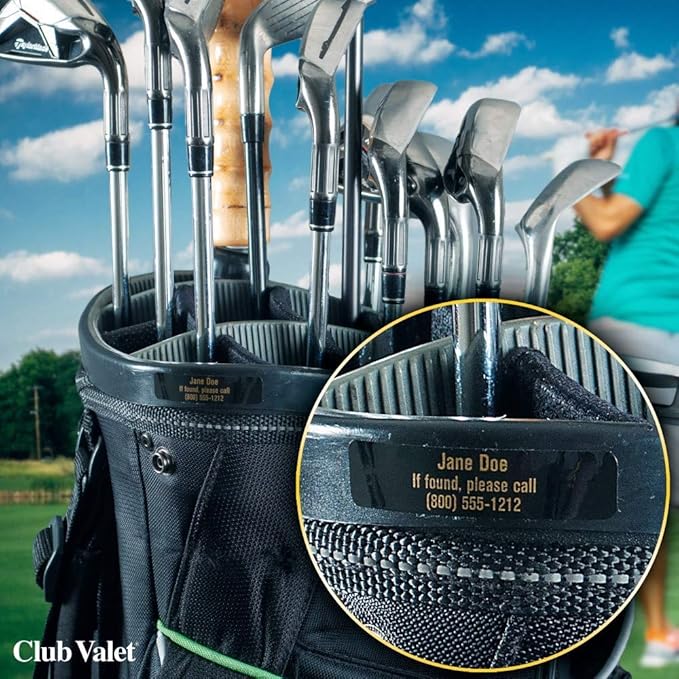 Customized Golf Club Labels – 24 Classy Identification Personalized Labels for Golf Clubs, Tools & More – Weatherproof, Fade Resistant