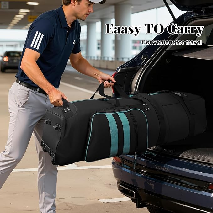 Golf Travel Bag with Wheels, Outdoors Heavy Duty 900D Polyester Waterproof Travel Golf Bags, Golf Travel Bags for Airlines, Transporting, Clubs