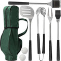 Golf Grilling Gifts for Men 8pcs Golf BBQ Grill Accessories Tools Utensils Set for Outdoor Camping, Funny Birthday Gifts for Men Women Golfers, Dad Gifts for Dad Grandpa Husband from Daughter Son Wife