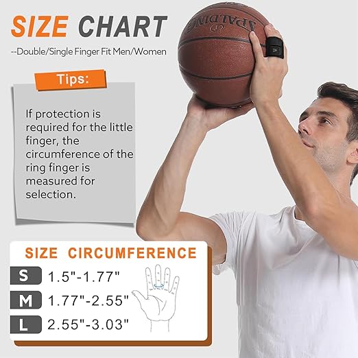2PCS Finger Splints (No Metal Support) – Adjustable Neoprene Finger Straps/Wraps for Arthritis, Tendonitis & Athletic Stress Relief, Compression Tape for Sports (Basketball, Tennis, Volleyball, Badminton, Golf) – Double Finger Design, L