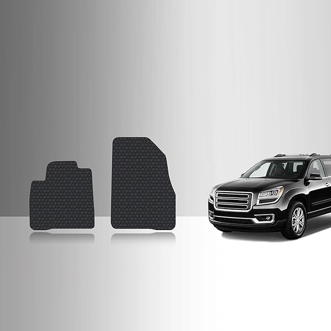TOUGHPRO Floor Mats Accessories (Front Row Set) for GMC Acadia All Weather Heavy Duty Black Rubber 2017 2018 2019 2020 2021 2022 2023