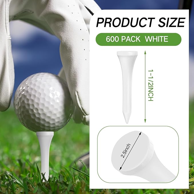 Mudder 600 Pack Golf Tees Bulk Wooden Golf Tees Multicolor Wood for Men Balls Accessories