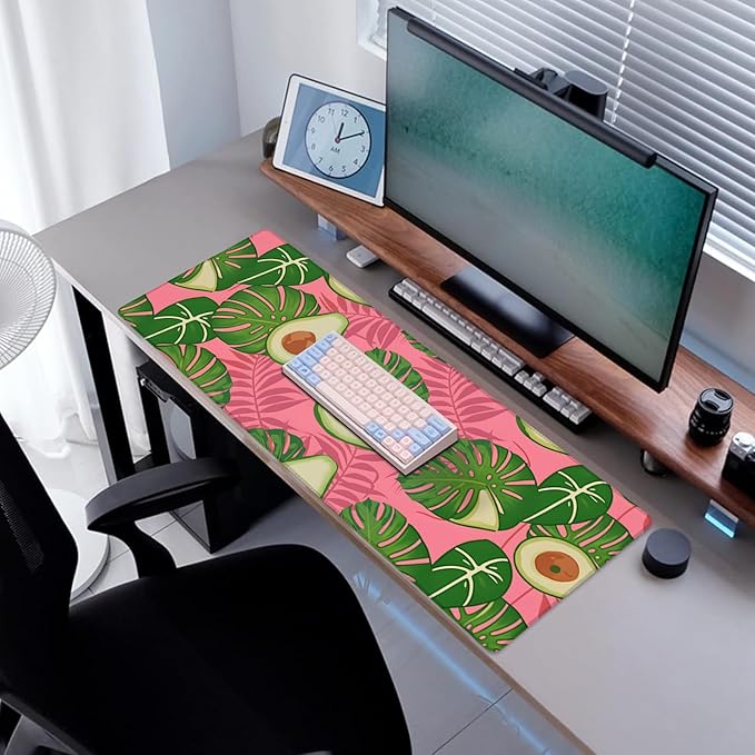 Avocado Gaming Mouse Pad, Desk Mat, Non-Slip Rubber Base Cool Aesthetic MousePads for Computer Laptop Keyboard Office School Home Desktop Accessories Decor 31.5" x 11.8"