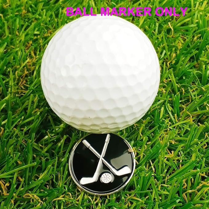 Golf Ball Markers Assorted Patterns Value Pack of 12 Golf Gifts, Golf Cap Clips and Divot Repair Tools Parter Accessories Sets for Men Women Golfer (Golf Club Ball Markers)