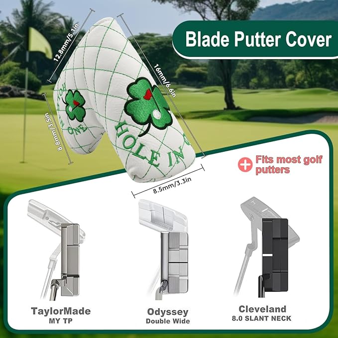 Golf Head Covers Blade Putter Cover Headcover Magnetic Closure Embroidered Fit for Most Brands Scotty Cameron Odyssey Blade Taylormade Ping ect.