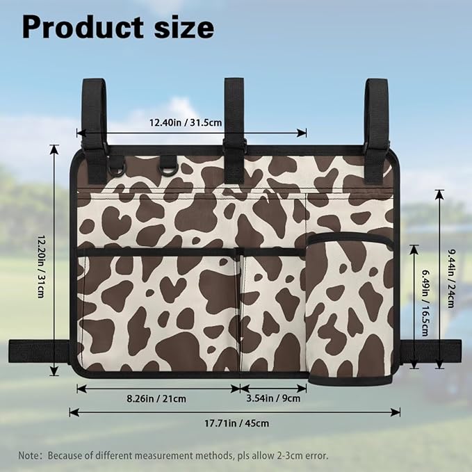 Golf Cart Rear Seat Organizer Storage Bag Large Capacity Golf Cart Accessory for Club Car, Wheelchair and Walker