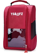 YS&JJFZ Golf Shoe Bag, 2 Pcs Golf Shoes Bag Men/Women Outdoor Zippered shoe bags for travel Tote with Ventilation, 2-sided breathable mesh fabric, front transparent visible film