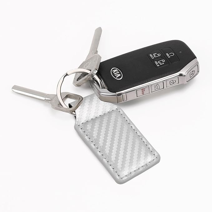 LaserGram Rectangle Keychain, Coat of Arms Germany, Personalized Engraving Included (Carbon Fiber Silver)