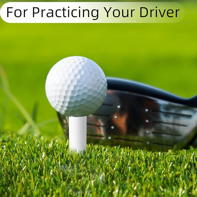Rubber Golf Tees for Mats,Unbreakable Stable Driving Range Tees for Golf Simulator Practice Mats,5-Piece Mixed Size Set(White)