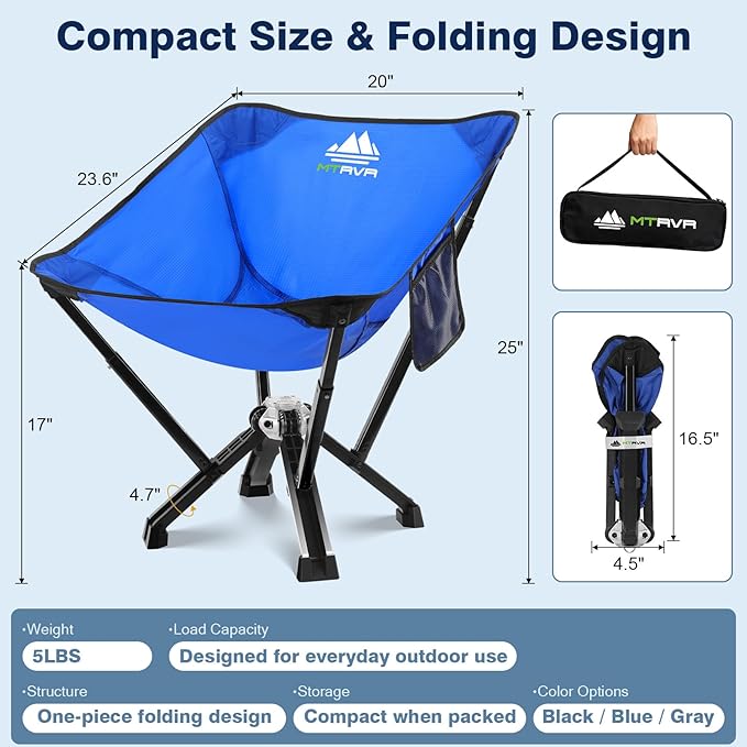 Camping Chair for Outdoor Use — Stable Folding Design, Reliable Support, Anti-Slip Feet, Portable Chair for Camping, Fishing & Beach