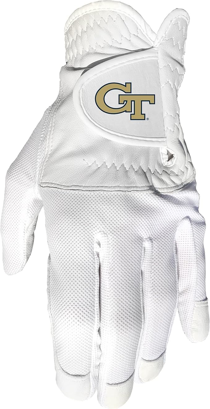 Team Golf NCAA Men's Left Hand Golf Glove, For Right Handed Players, One Size, Includes Removable Double-Sided Magnetic Ball Marker