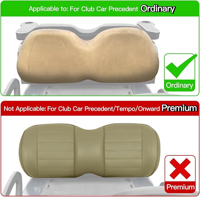 NOKINS Golf Cart Seat Covers, Fit Club Car Precedent OEM Standard Front Seat Cushion, Club Car Precedent Accessories Vinyl Seat Covers, No Nails Required(Carbon Fiber Black&Black)