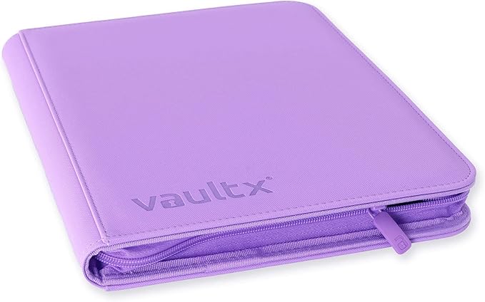 Vault X 9 Pocket Trading Card Zip Binder, 360 Cards, Premium Exo-Tec Album Material, 20 Side-Loading Pages, Folder for Collectible Games, Sports, TCG (Purple)