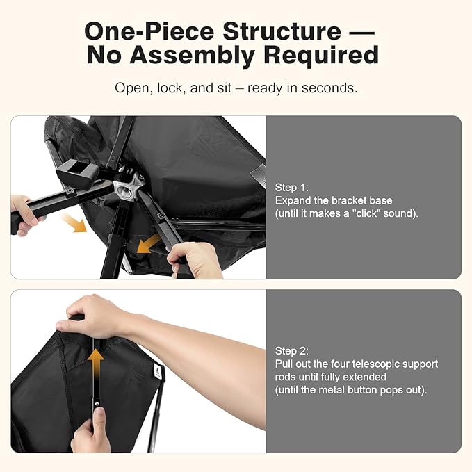High-Back Folding Chair for Indoor & Outdoor Use — Comfortable Full Back Support for Long Sitting, Stable Aluminum Frame, Easy Setup, Portable Chair for Home, Camping, RV & Relaxation