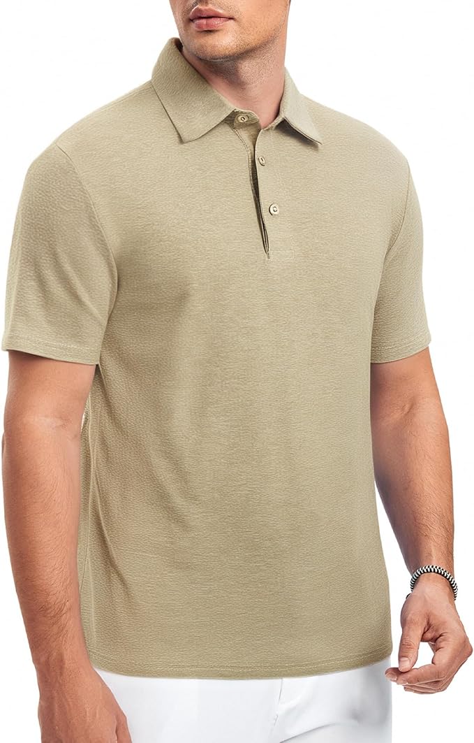 Alex Vando Mens Golf Shirt Moisture Wicking Quick-Dry Short Sleeve Casual Polo Shirts for Men