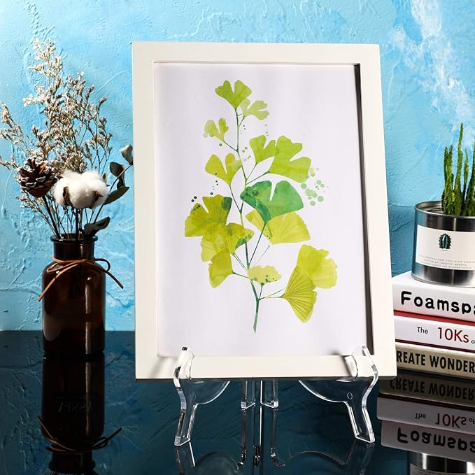 2 Pieces, 9.8 Inches Clear Acrylic Easels Display Stands/Plate Stands for Display Photos Holder Picture Frames or Other Items at Weddings, Birthdays, Home Decoration, Tables