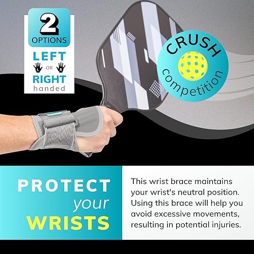 BraceAbility Wrist Support for Men and Women - Tennis and Pickleball Wrist Brace, Sports Injury Relief, Sprained Wrist Recovery, Tendonitis Support, Bowling, Volleyball, Golf - Left Hand (Small)