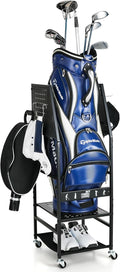 Mythinglogic Golf Bag Storage Organizer, Extra Large Golf Storage Stand for Golf Bag Accessories, Golf Storage Rack for Garage, Golf Club, Home