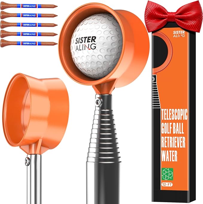 9ft/12ft Water Telescopic Golf Ball Retriever，Classic and Durable Stainless Steel Picker Upper, The Best Accessory Gift for Men and Women Golfers.