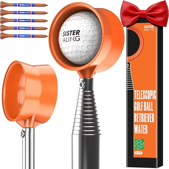 9ft/12ft Water Telescopic Golf Ball Retriever，Classic and Durable Stainless Steel Picker Upper, The Best Accessory Gift for Men and Women Golfers.
