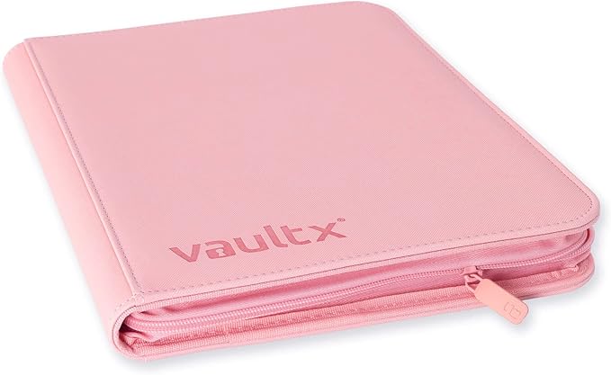 Vault X 9 Pocket Trading Card Zip Binder, 360 Cards, Premium Exo-Tec Album Material, 20 Side-Loading Pages, Folder for Collectible Games, Sports, TCG (Pink)