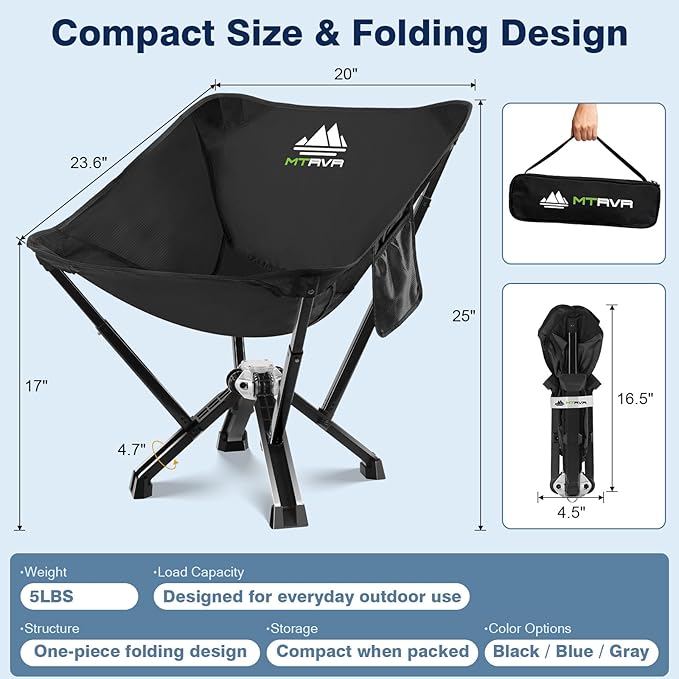 Camping Chair for Outdoor Use — Stable Folding Design, Reliable Support, Anti-Slip Feet, Portable Chair for Camping, Fishing & Beach