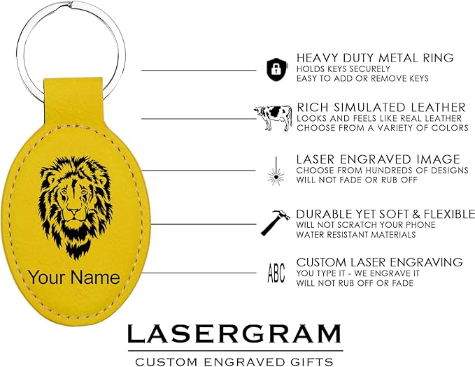 LaserGram Oval Keychain, Disc Golf, Personalized Engraving Included