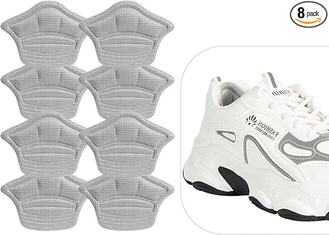 4 Pairs-Heel Guards for Shoes,Back of Heel Cushion Inserts,Loose Shoes Too Big,Reusable Adhesive Heel Guards Liners Protect Improved Women Men Shoe Fit&Comfort (4 Grey)