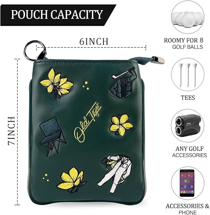 Swig Sip Golf Pouch Bag - Waterproof Compact Golf Ball & Tee Organizer, Handcrafted Zipped Pouch for Keys and Phone, Soft Fleece Lined, Golfing Gear for Course & Travel