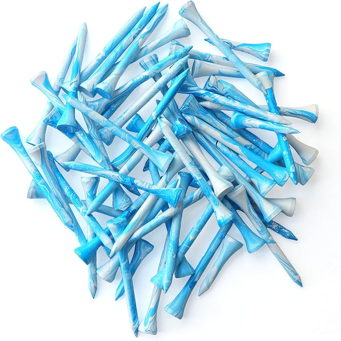 Golf Tees Multiple Colors Mixed Size Package, 100pcs Professional Bamboo/Wood Golf Tees, Size 3-1/4", 2-3/4" & 1-1/2" Reduce Friction and Resistance