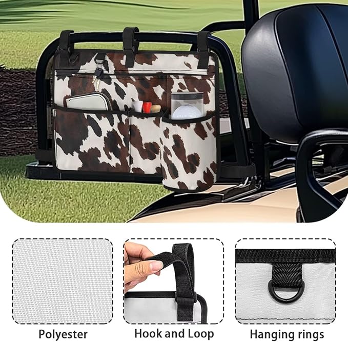 Golf Cart Rear Seat Organizer Storage Bag Large Capacity Golf Cart Accessory for Club Car, Wheelchair and Walker
