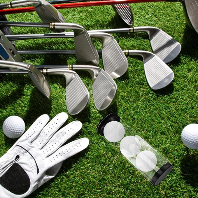 VOSAREA 2Pcs Golf Ball Holder Tube Transparent Golf Ball Container Scratch Design for Displaying Golf Balls for Collectors and Enthusiasts