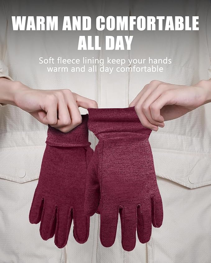 Aegend Lightweight Winter Gloves for Men Women, Warm Running Gloves Touchscreen Thermal Glove Liners for Cold Weather Driving, Cycling & Hiking, Non-Slip, Elastic Cuff, Stretchy, Durable