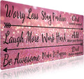 Wknoon. Extra Large Gaming & Office Mouse Pad (31.5" x 11.8") – Inspirational Quote Stay Positive Work Hard & Pink Glitter Design, Premium Anti-Slip XXL Desk Mat with Durable Stitched Edges