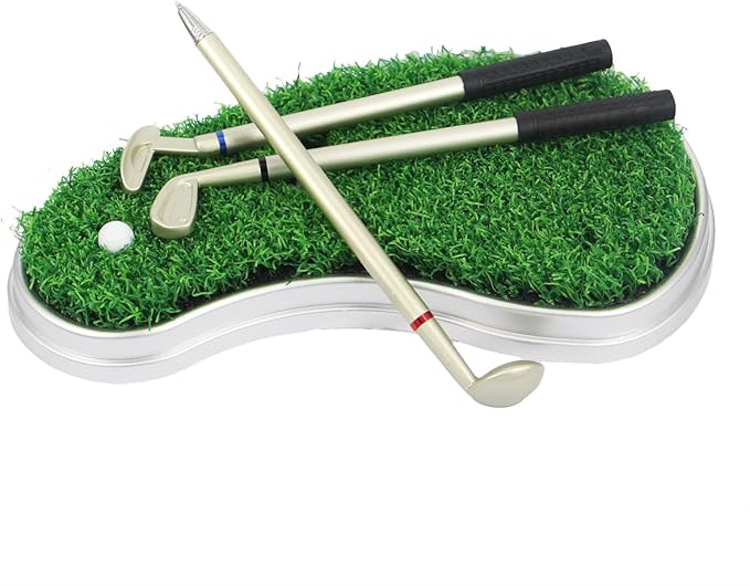 Golf Gift Golf Pens Holder, Golf Bag Holder with 3 Pieces Aluminum Pen Golf Bag Pencil Holder for Men