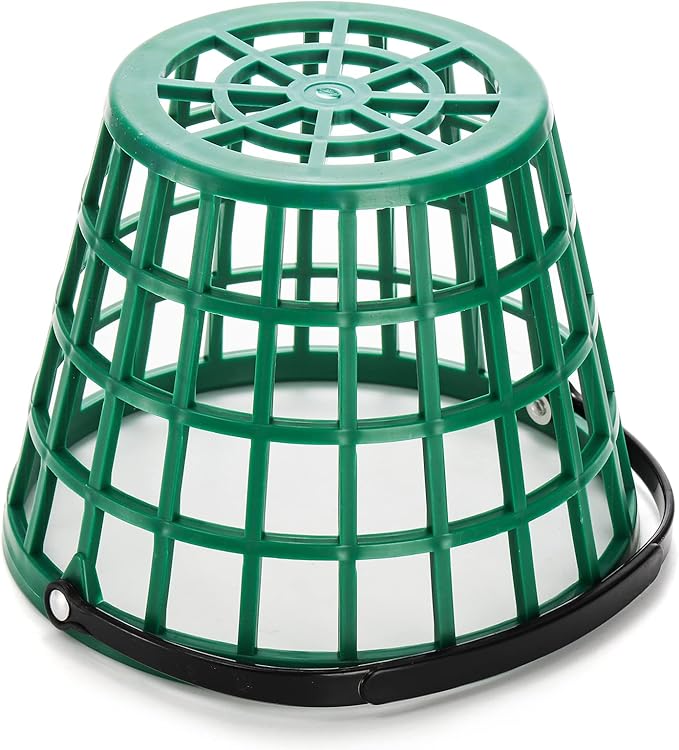 Bekith 2 Pack Plastic Golf Ball Basket, Golfball Container Ball Bucket with Handle, Holds 40-50 Balls, Green
