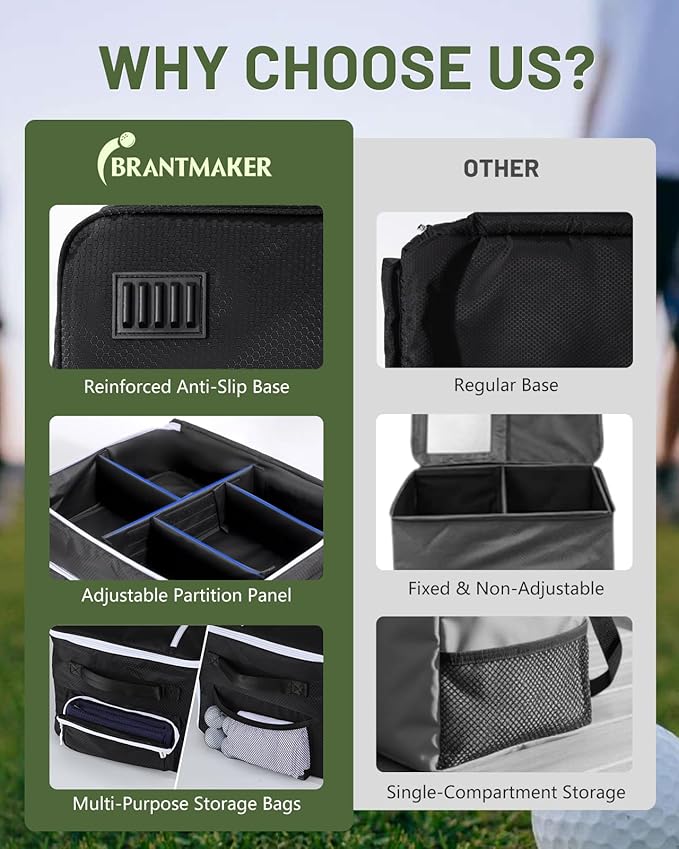 Golf Trunk Organizer, Golf Accessories for Men/Women to Storage Stuff and Gear, Cool Gifts for Golfers, Dad, Him/Her, Birthday or Father’s Day