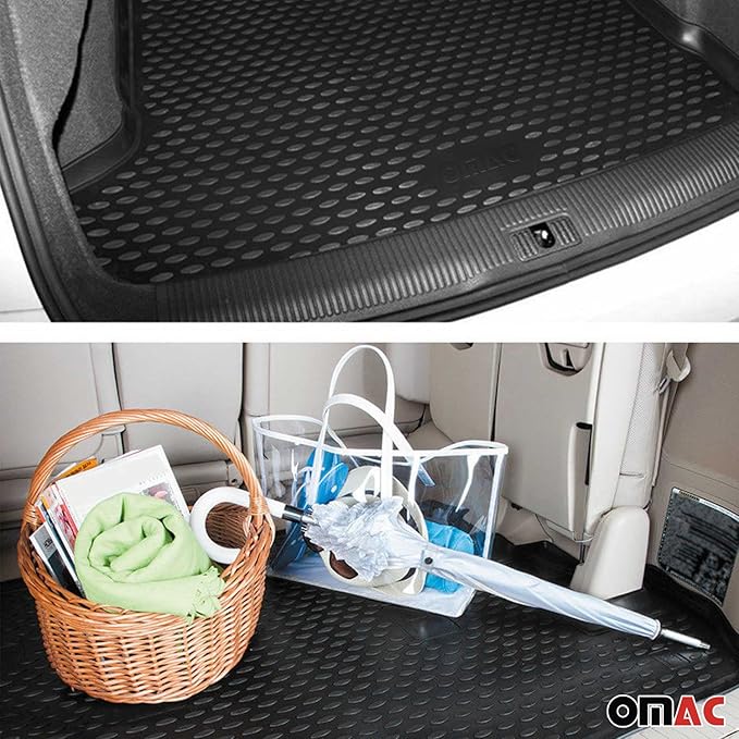 OMAC Cargo Mats Liner for VW e-Golf 2015-2019 Rear Trunk Waterproof TPE Black