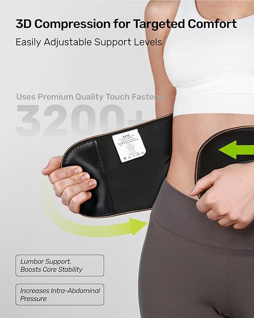 Lower Back Brace for Women, Back Belt Support for Men with 8 Stays, Soft Lumbar Support with Full Protection, Orange Size S