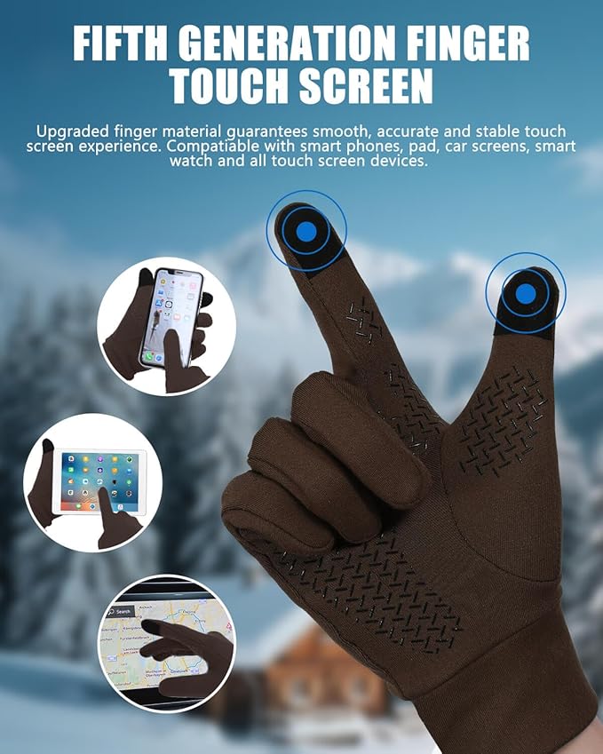 Aegend Lightweight Winter Gloves for Men Women, Warm Running Gloves Touchscreen Thermal Glove Liners for Cold Weather Driving, Cycling & Hiking, Non-Slip, Elastic Cuff, Stretchy, Durable