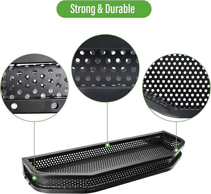 Club Car DS/Precedent Front Cargo Basket Clay Outer Utility with Mounting Brakets for Gas & Electric Golf Carts, Heavy-Duty Steel Drop Mesh Storage Rack