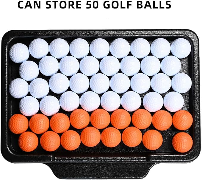 Golf Ball Tray, 50-Ball Capacity Storage Organizer, Golf Ball Container, Durable Material Build, for Women Men Sports Fan Accessory, Indoor Outdoor Backyard Driving Range Course Use