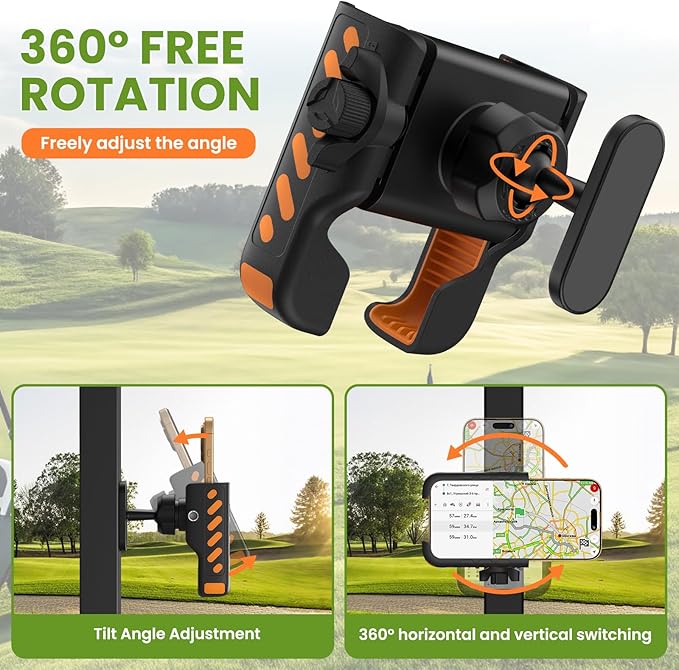Magnetic Golf Cart Phone Holder - Premium N52 Magnet Phone Caddy Compatible with EZGO, Club Car, Yamaha, Universal Secure Mount for iPhone, Samsung & Smartphone, Durable Golf Accessories for Men Women
