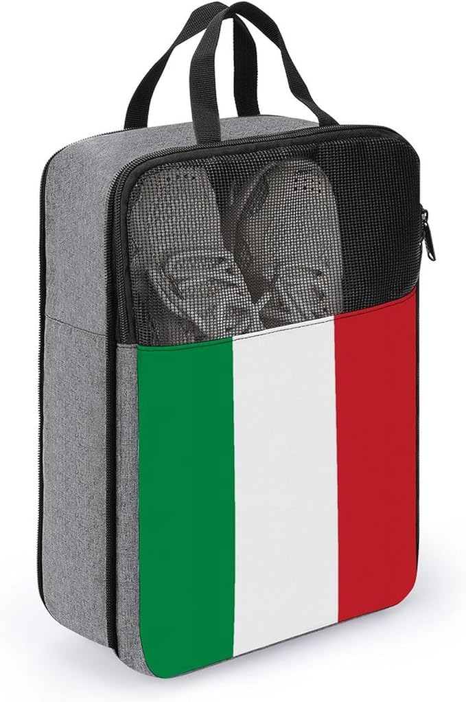 Lightweight Shoe Organizer Pouch Italy Flag Portable Travel Shoe Packing Bag for Gym Sneaker Bags