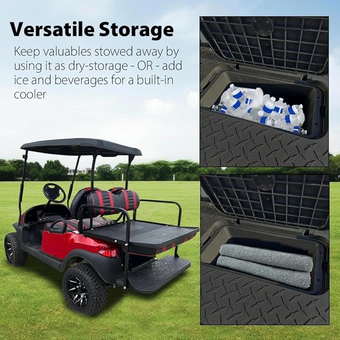 G-PLUS Storage Cooler & Storage Box Insert Compatible with Rear Seat Kits Except Club Car Ds Models Black