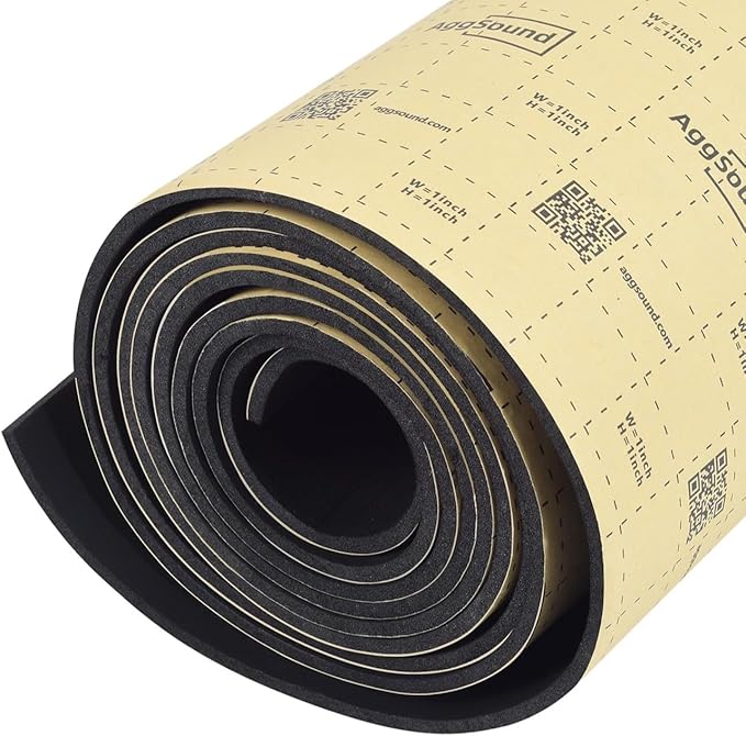 Sound Deadening Mat 1/4inch(7 mm) 107.64sqft - Closed Cell Foam Car Sound Deadening Material - Self-Adhesive Hood Insulation Heat Shield Auto Sound Dampening