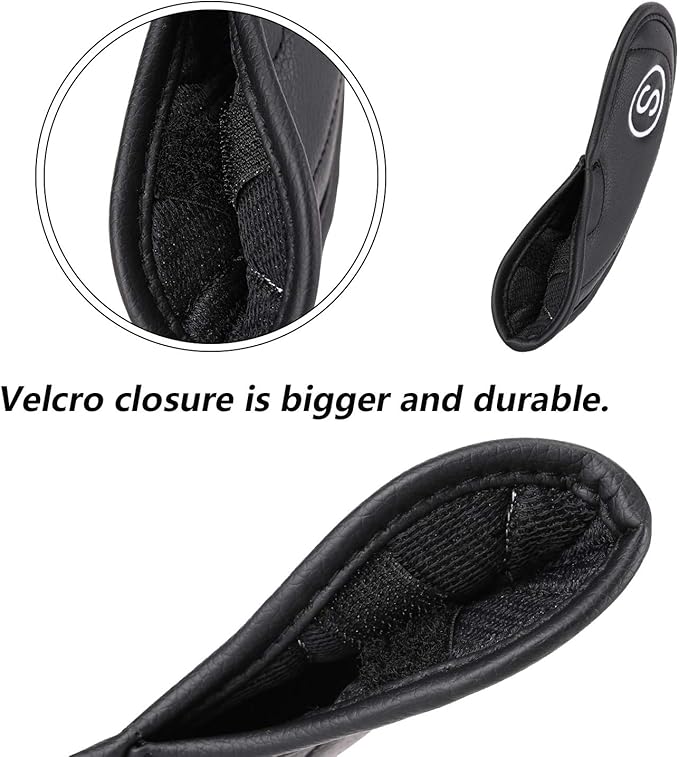 Golf Irons Club Head Covers, Golf 10pcs Set Thick PU Leather Waterproof Head Covers with Number Tag 3-9/A/P/S Fit Most Irons Club
