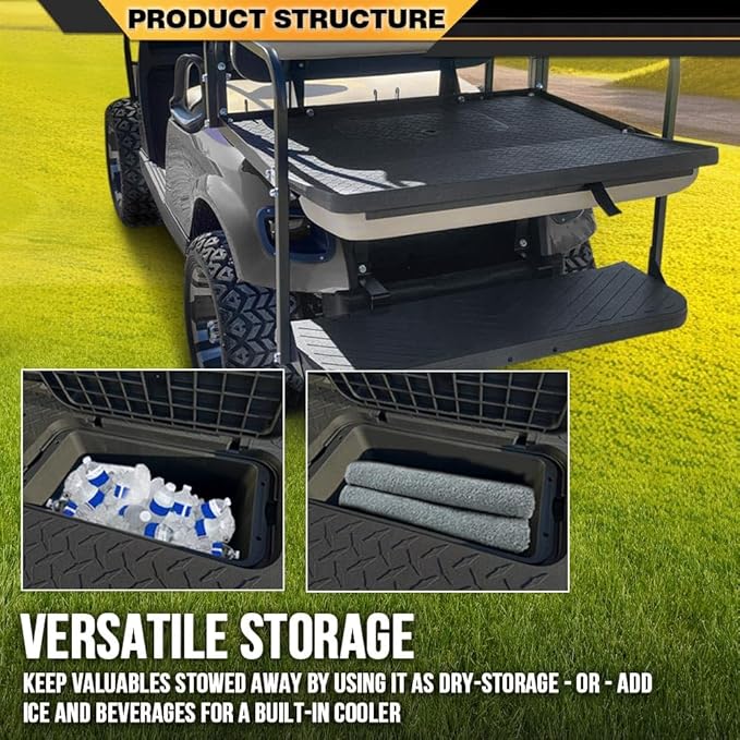 Storage Cooler & Storage Box Insert Compatible with all GTW MACH3 Rear Seat Kits,Except Club Car Ds Models,Black